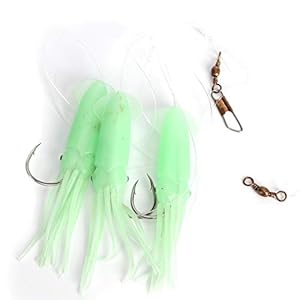 Simulatie Inktvis lokken aas, fijne afwerking sterke taaiheid lichtgevende inktvis aas string haak voor buiten