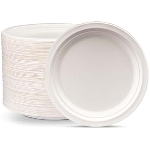 iPEAK 50Pcs Biodegradable Paper Plates Cover