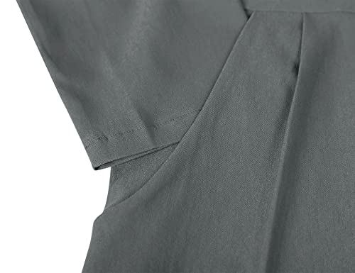 Image of MUXXN Women's Midi Pencil 1950s Vintage Cocktail 3 /4 Sleeve Tie Neck Bodycon Mid-Calf Dress with Pockets