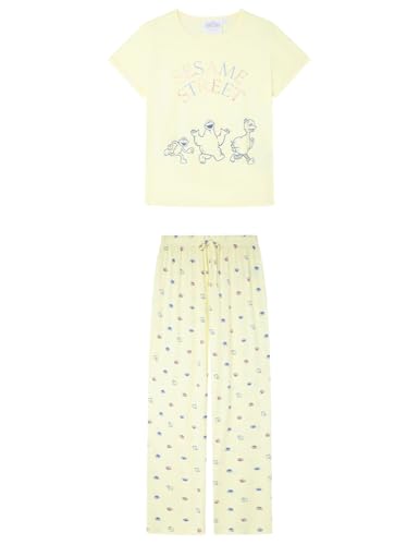 Women'secret Long Pyjama Multilicense Play Sesame Street pijamas para mulher, Amarelo, XXL