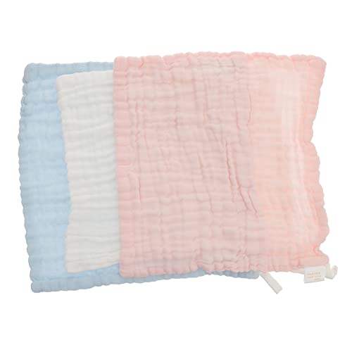 Milisten 3pcs Baby Muslin Burp Cloths Set Soft Cotton Gauze Washcloths for Newborns Absorbent Face Towels for Infants and Toddlers Colorful Drool Towels for Everyday Use