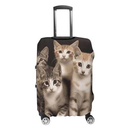 Kittens Family Cats Luggage Cover, Washable Elastic Suitcase Cover Protector Fit 18-32 Inch Luggage4