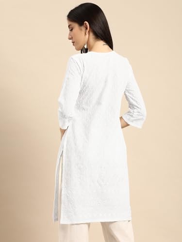 Image of Amazon Brand - Tavasya Women Cotton Solid Straight Kurta