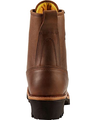 Image of Chippewa 8 Inch Waterproof Steel Toe Logger Boots for Men - Durable Full-Grain Leather Mens Shoes - Slip-Resistant Lace Up Work Boots for Men - Orthotic Comfort Insole for All-Day Support