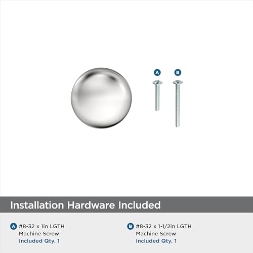 Image of Amerock 10 Pack 1-1 /4 inch Round Edona Polished Chrome Cabinet Knob