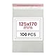 Netuno 100 Polybeutel selbstklebend 12,5x17cm selbstschließende Zellophantüten mit Peel & Seal Verschluss Zellophanbeutel transparent Kunststoff Tasche durchsichtig Folienbeutel