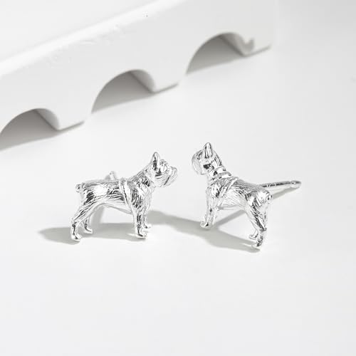 Boma Jewelry Sterling Silver French Bulldog Frenchie Dog Stud Earrings3