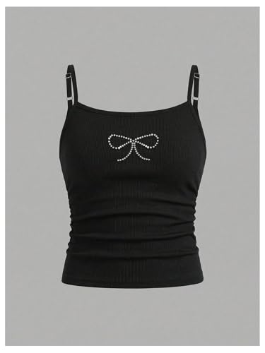 Image of SOLY HUX Girl's Tank Tops 3 Packs Cute Ruched Spaghetti Strap Camisole Slim Fit Undershirts