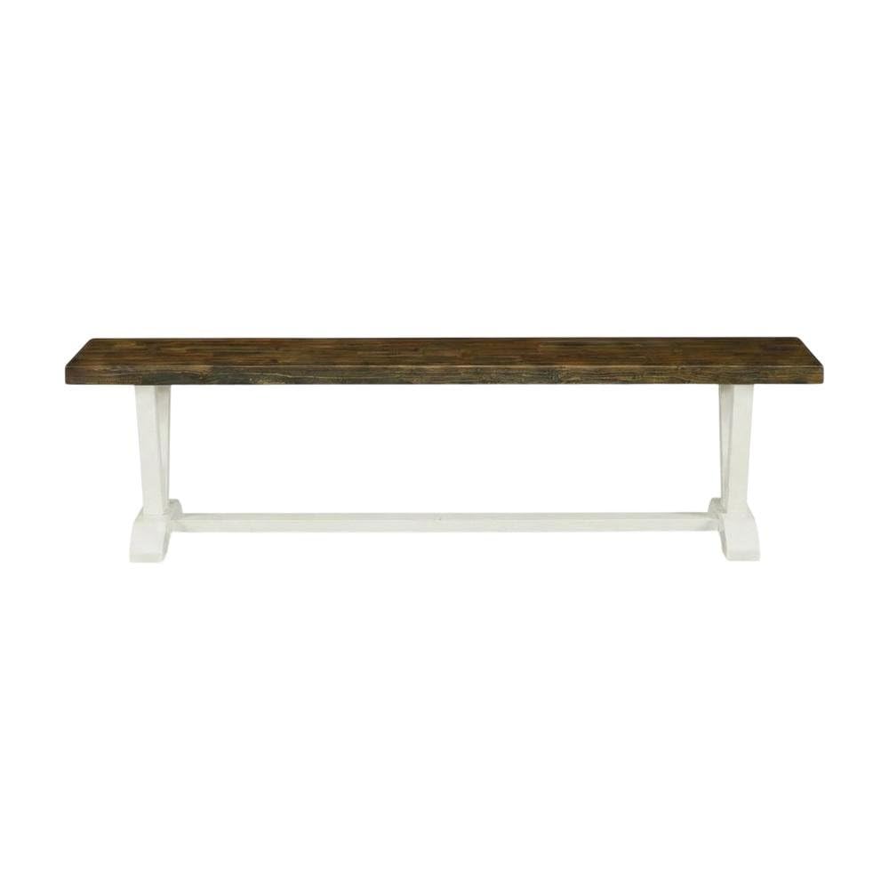 Wooden Dining Bench with V-Style Base by Furnifact – Wood, Brown/White