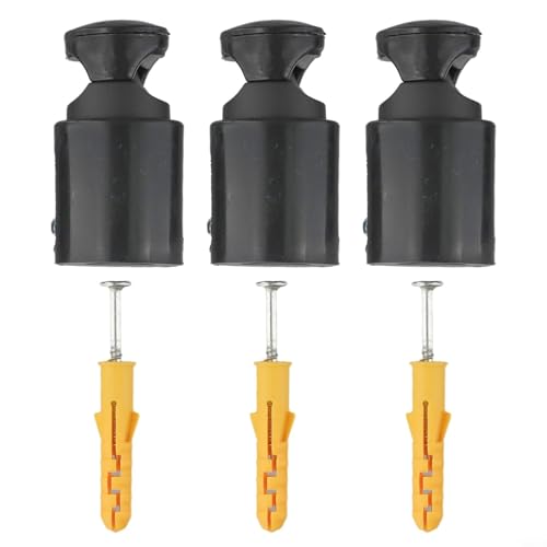 MoSundi Lot de 3 supports de radiateur de rechange pour sèche-serviettes - Fixation murale - Réglable de 65 mm à 82 mm - En plastique - Noir