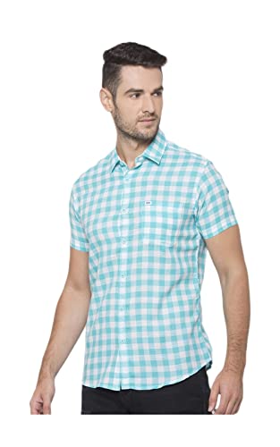 Image of Spykar Men's Checked Slim Fit Shirt