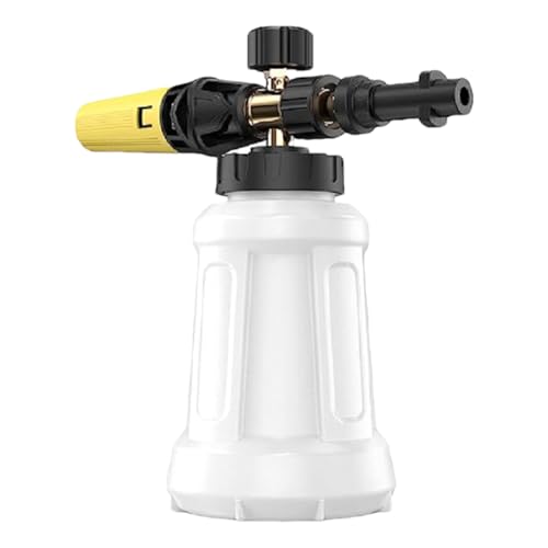 Pulverizador a presión para lavado de coches, 1 L, herramienta ajustable para limpiadora de alta presión, lanzador de espuma para lavado de coches, casas, baños, motocicletas, techos, entradas