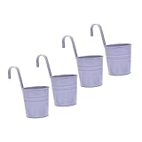 CIYODO Hängender Metall Blumentopf Mit Aufhängehaken 4 Stück 10x10x8cm Mit Abflussloch Dekorativer Pflanzeimer Für Balkon Terrasse Garten Wohnzimmer