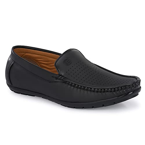 Image of Stylelure Men Synthetic Leather Perforations Suede Loafers