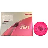 【ハピラキ_ゴルフライン】 ブリヂストン エクストラソフト EXTRA SOFT 2025年モデル ライン入り (ピンク１ダース_ハート)