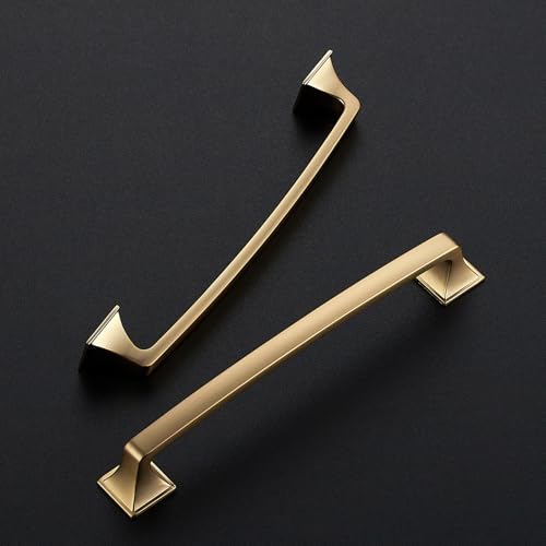 Image of Ravinte Champagne Bronze Square Foot Arch Cabinet Pulls 6-1 /4 Inch 20 Pack