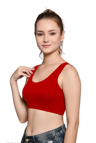Image of Girls Cotton Sports Bra, Non-Padded, Full Coverage, Regular Broad Strap, Pack of 3, Training Bra for Gym Yoga Workout