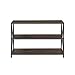 Walker Edison 2 Tier Open Shelf Industrial Wood Metal Bookcase Tall Bookshelf Home Office Storage, 40 Inch, Dark Walnut