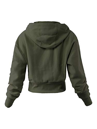 Women's Casual Fitted Drawstring Kangaroo Pocket Zip Up Hoodie3