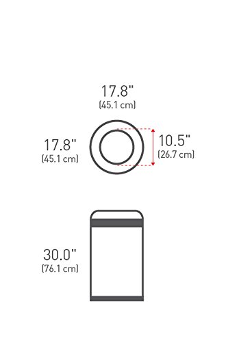 Image of simplehuman 80 Liter / 21.1 Gallon Bullet Open Top Trash Can, Commercial Grade Heavy Gauge, Brushed Stainless Steel