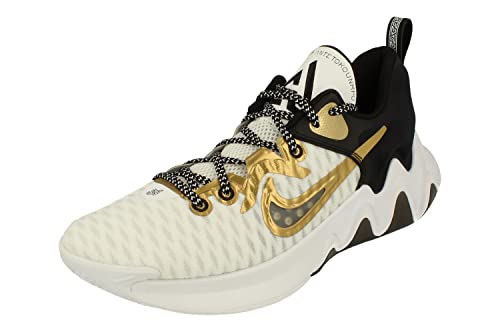 Nike Unisex-Adult Giannis Immortality Basketball Shoe, WHITE/METALLIC GOLD-BLACK, 11 UK
