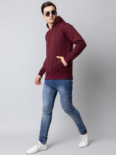 Image of EKOM Hoodies Sweatshirt for Men | Fleece Mens Hooded Sweatshirt | Casual, Lightweight, Fashionable, Trendy, Solid Men's Winter Hoodie