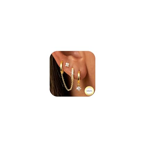 Boucles d'oreilles argent 925 Dochais avec plaquage or 14K éclatant