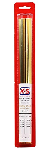 K & S Precision Metals 3407 Brass Strip.016 / .025 / .032 / .064 Thick Contains: 1/4, 1/2, 3/4 Wide, 12 Pieces per Pack, Made in The USA