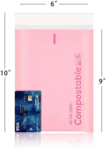 6x10 100% Biodegradable Bubble Mailers,25 Count Pink #0 Compostable Padded Packaging Wrap Envelopes Pouches Eco Friendly Self Seal Bags