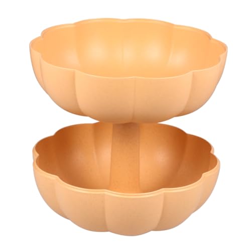 Cabilock Big Pumpkin Shaped Snack Platter Dish Appetizer Tray for Dried Fruits Nuts and Candy for Parties and Festivals Orange Fruit Storage Box