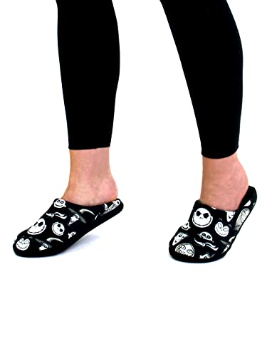 Disney The Nightmare Before Christmas Jack Sally Adult Women's Scuff Slide On Slippers3