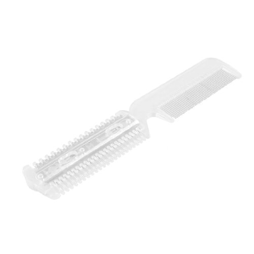 Clear Plastic Frame Metal Blade Razor Hair Comb Cutter Trimmer