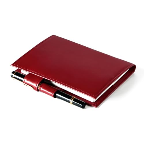ほぼ日手帳対応 文庫サイズ ブックカバー(ペンホルダー付) ※手帳本体は付きません (レッド)