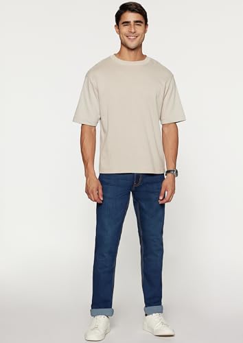 Peter England Men's Classic Tapered Stretchable Twill Mid Rise Jeans Navy Blue, 38 - Image 6 thumbnail