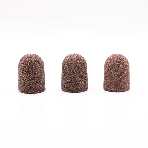 Schilling Cöln Almohadillas de lijado prémium de grano 80, incluye 1 soporte de grafito resistente para fresa de uñas, ideal para manicura, pedicura, podología y cuidado de los pies (50, 13 mm)
