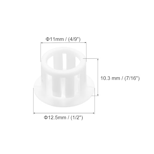 Image of MECCANIXITY 64PCS 11mm(7 /16 inch) White Plastic Hole Plugs, Flush Type Panel Hole Plugs Insert End Caps for Locking Hole Tubes Furniture Cabinet