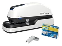 Rapid Optima 20E Elektrischer Tacker, Set aus Tacker und 1000 x Heftklammern, Kapazität 20 Blatt, mit LED-Anzeige, ideal für Büro und Home Office, 5 Jahre Garantie, Weiß, 2102351