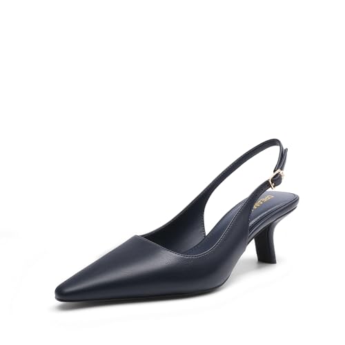 DREAM PAIRS Escarpins à talon bas et bout pointu pour femme – Chaussures habillées confortables à bout fermé pour le travail de bureau, talons classiques...