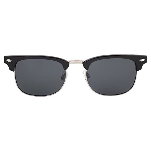 Phuket Polarized Sunglasses for Men or Women 2 Pairs Semi Silver Metal-Rimmed Black & Tortoise Frames w/Smoke & Green Lenses2