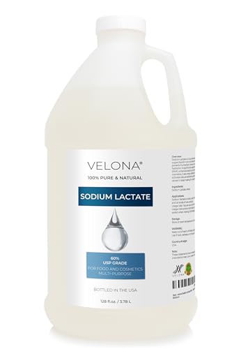 Sodium Lactate 60% - 1 Gallon / 128 Fl Oz | USP Grade Natural Preservative | for Soap Making & Lotions | Harder Bar of Soap pH Regulator Glycerin Substitute Provides and Keep Moisture