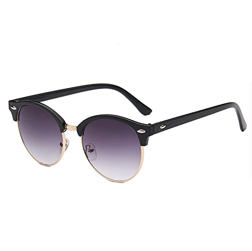 Image of AUGEN By Visions India Retro Vintage Round Abstract Unisex Sunglasses UV400 Protected Medium Size (Grey, 122)