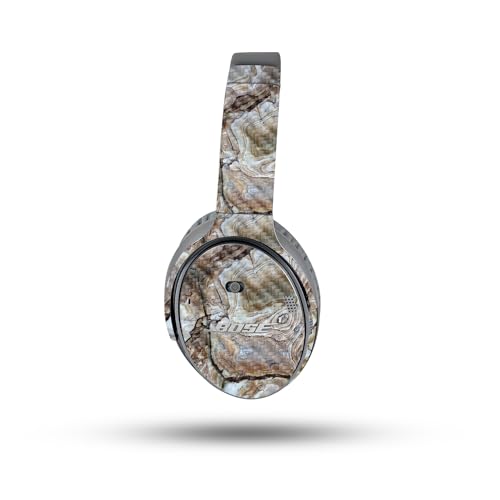 Image of MightySkins Carbon Fiber Skin Compatible with Bose QuietComfort 35 II Headphones - Brown Marble | Protective, Durable Textured Carbon Fiber Finish | Easy to Apply