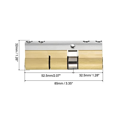 PATIKIL 32.5/52.5 (85mm Overall) European Double Lock Cylinder, Door Cylinder Lock with 8 Keys for Wooden Doors Aluminum Doors - Image 2