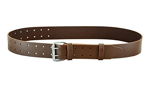 BBI LTD Scaffold Leather Tool Belt 5 PCS, 30''-48'' Brown, Includes 2 Spanner Frog, Level & Tape Holder