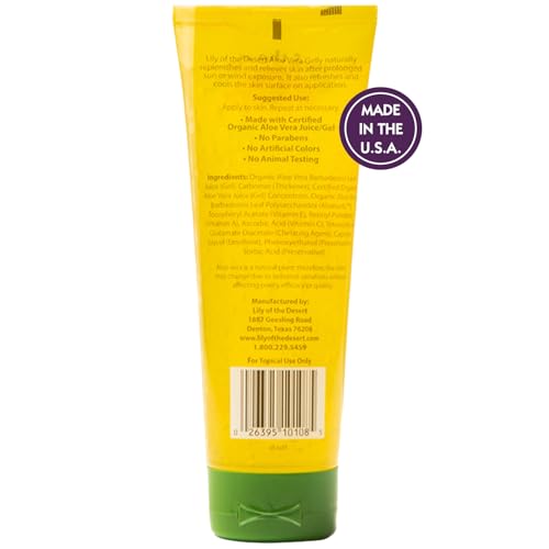 Lily Of The Desert Gelly Moisturizer - 99% Organic Aloe Vera Gel for Skin, After Sun Care with Aloe, Vitamin E Oil, and Vitamin C for Sunburn Relief, 8 Fl Oz (Pack of 2)