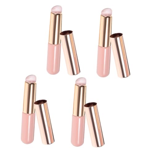 VICASKY 4Pcs Silicone Lip Brushes Portable Lip Applicator for Lip Gloss Balm Multi Functional Blending Concealer Brush with Cap Durable Gentle Lip Makeup Tools