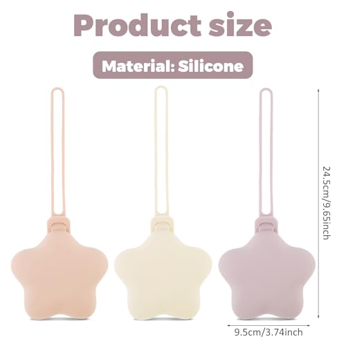Image of 3PCS Pacifier Holder Case, Portable Silicone Pacifier Storage Pacifier Container, Baby Pacifier Silicone Holder Pouch for Newborn, Safe and Soft Material Silicone Pacifier Cover Pacifier Bags