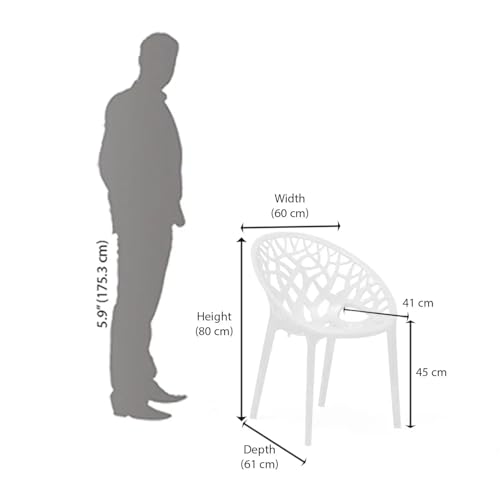 Image of Nilkamal Crystal Garden Patio Seating Chair and Table Set | 2 Chairs and 1 Table | Plastic Furniture for Indoor, Outdoor, Balcony, Cafe | Milky White
