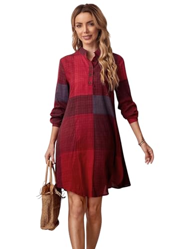 Image of GRECIILOOKS Solid Regular One Piece Maxi Bodycon Dresses Midi Dress Shirt for Women