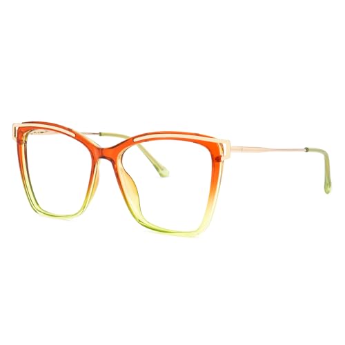 Image of Zeelool Oversized Frame Glasses for Women, Square eyaglasses frame with Non-prescription Clear Lens ZJGX999416